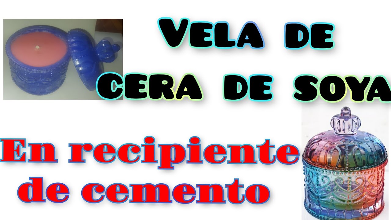 como hacer velas de soya en recipiente de cemento / Maceta