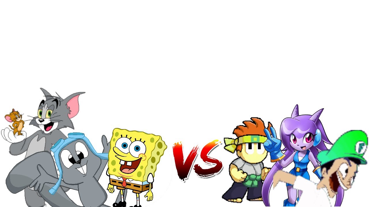 super smash bros cmc v8- tom e jerry,rocky o esquilo e bob esponja vs dan the man,lilac e fernanfloo