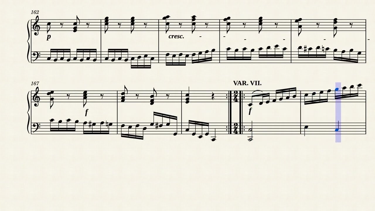 Mozart - 12 Variations on Ah, vous dirai je maman, K 265/300e (Noten, Piano  sheet music, partition)