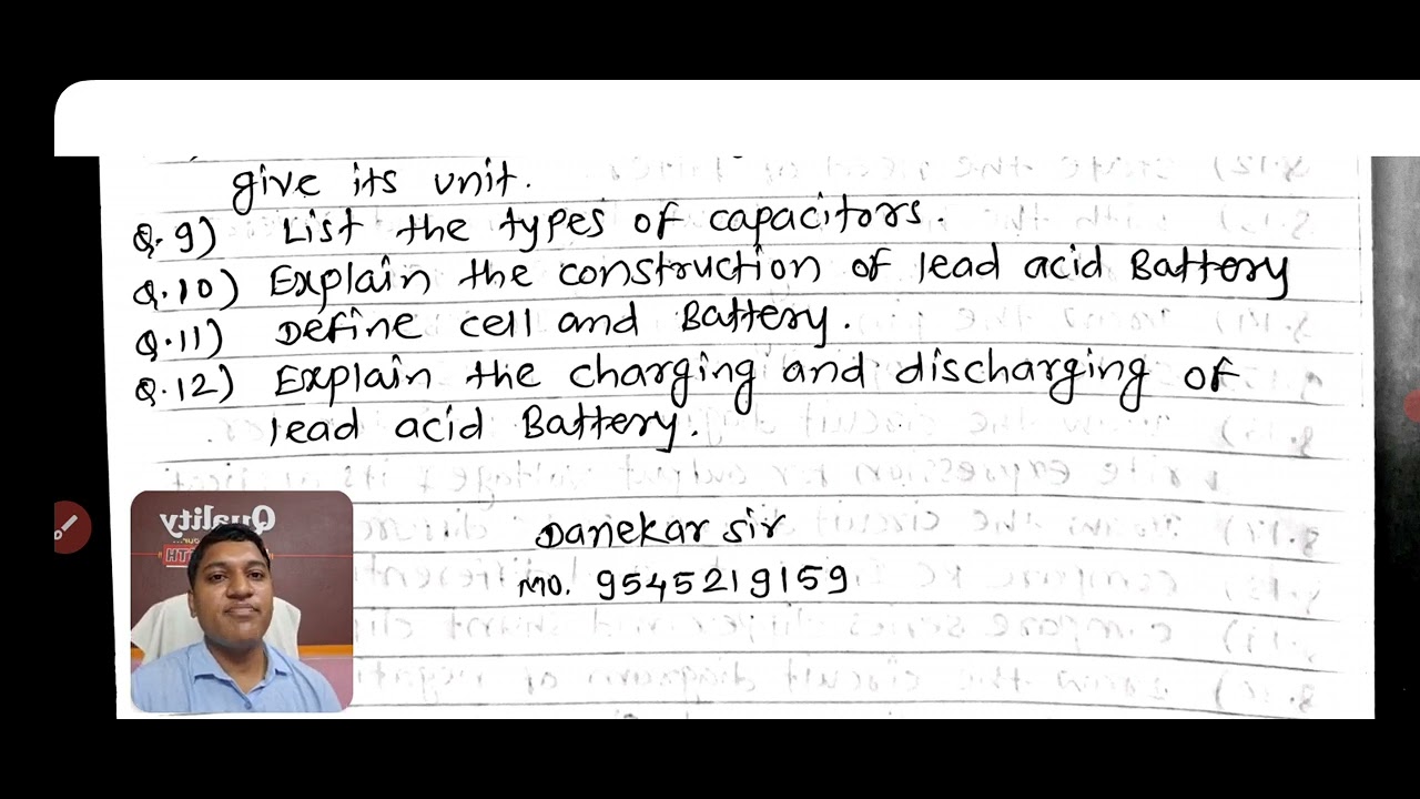 Unit 3 Capacitor and Battery FEE 312310 ElectricalSecond semPolytechnicMSBTE @devidasdanekar1965