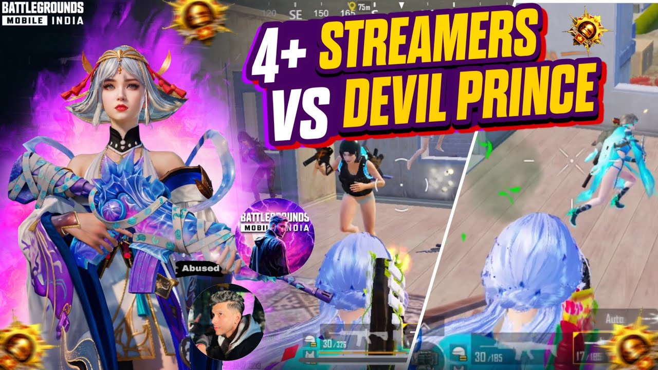 DEVIL PRINCE VS 4+STREAMERS🔥| PRO STREAMERS GOT HUMBLED AFTER THIS‼️IMPOSSIBLE CLUTCHES EVER SEEN🤯