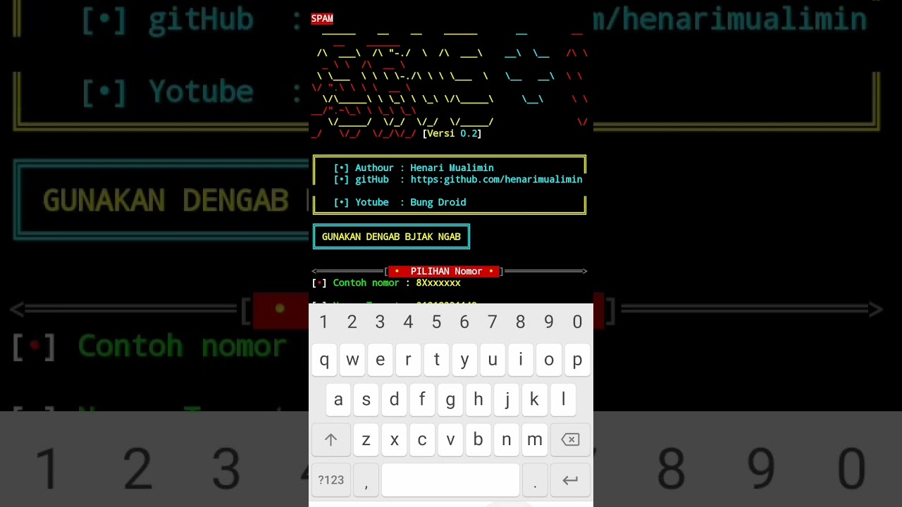 Spam SMS lewat Termux