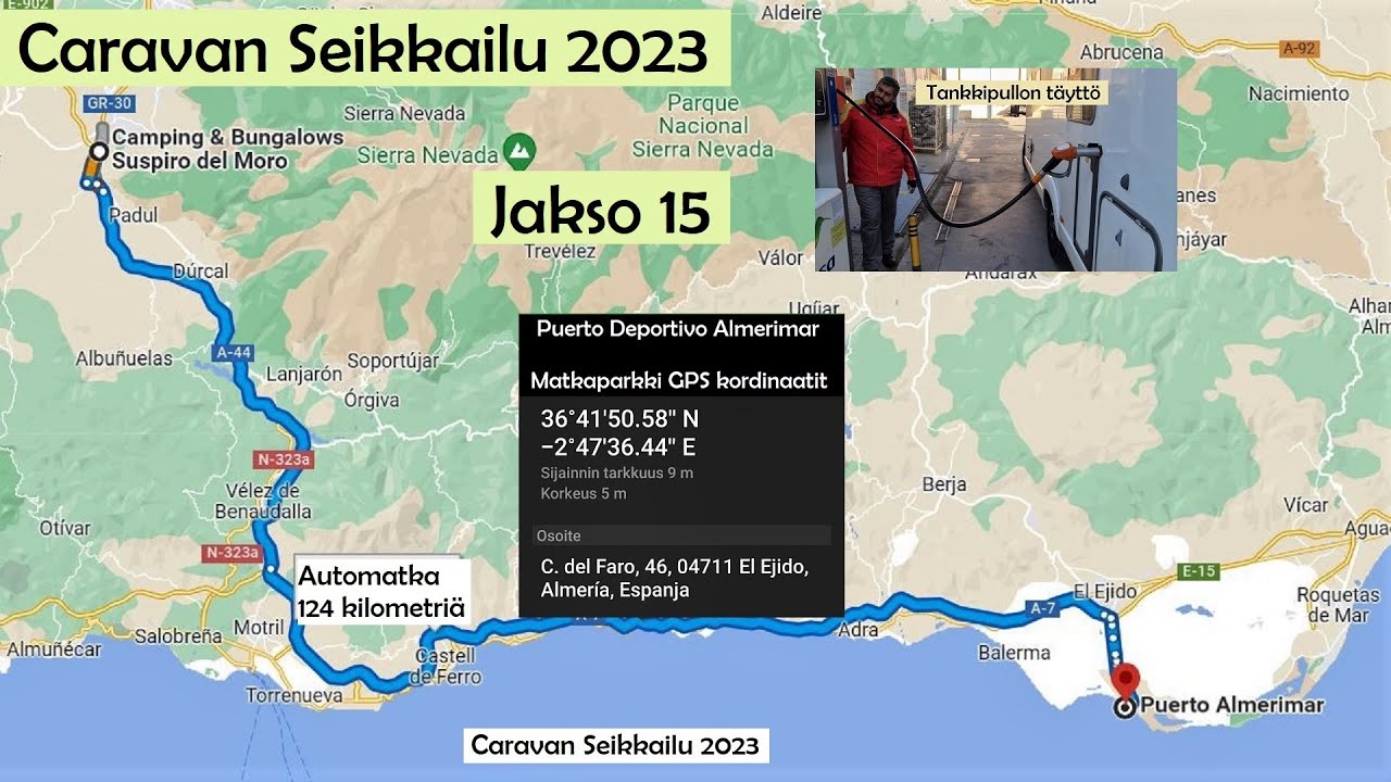 Caravan Seikkailu 2023 | Jakso 15 | Autoillaan Granadasta Almerimariin.Tankkipullon täytön esittely