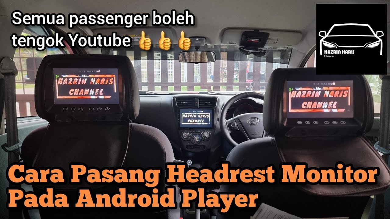 Cara Pasang Headrest Monitor Pada Android Player | Perodua Axia