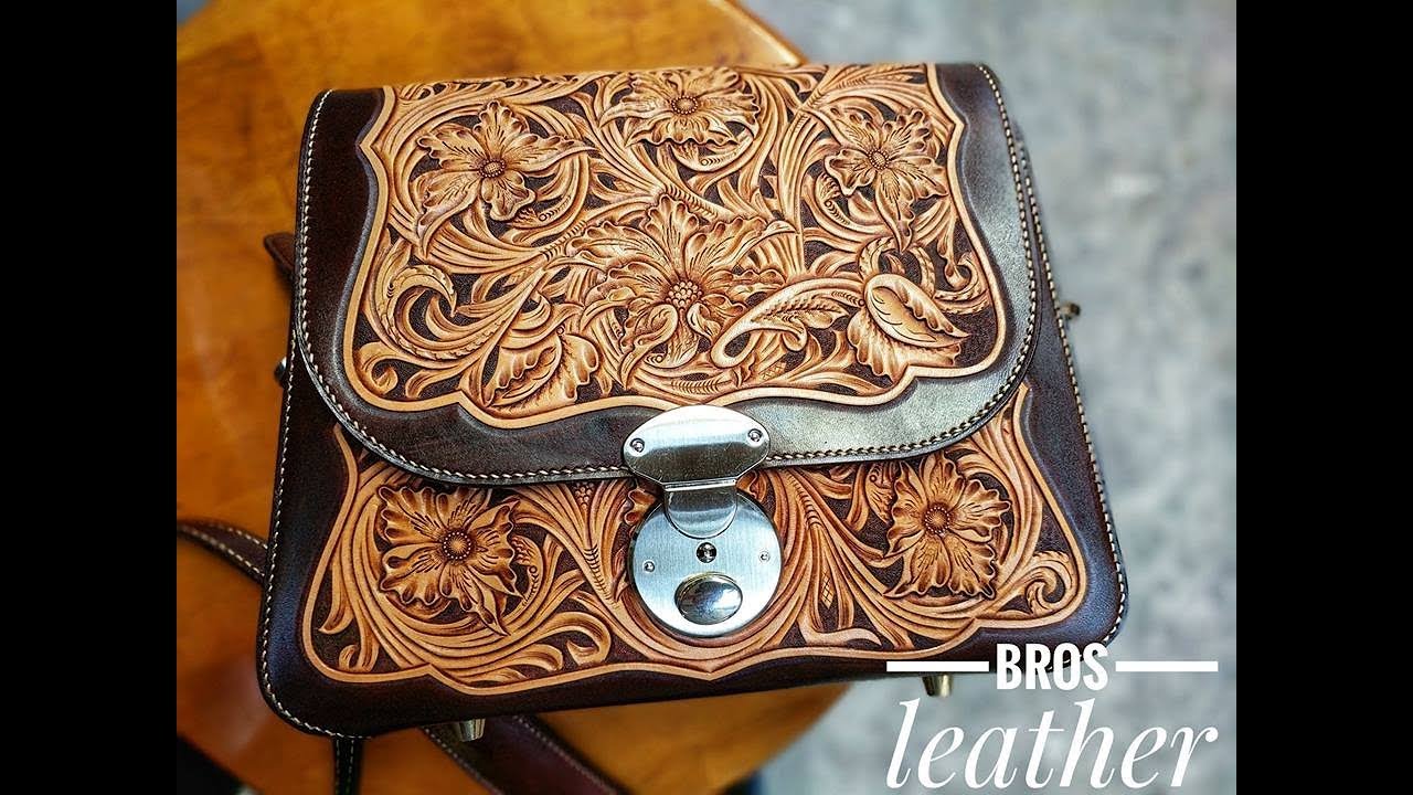 Luxury carving  leather handmade handbag