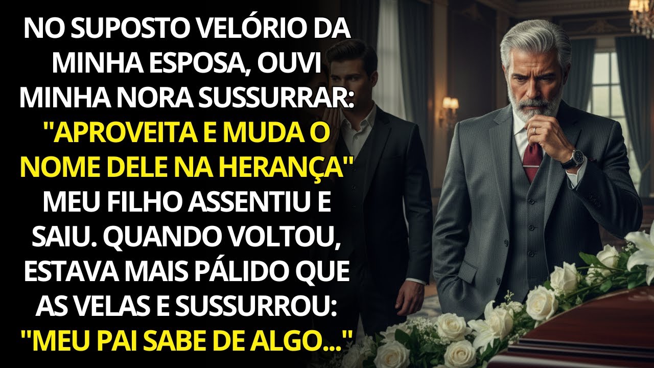 No velório da minha esposa, ouvi minha nora sussurrar: “Aproveita e muda o nome dele na herança.”