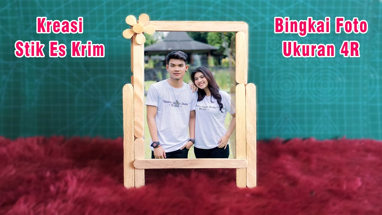 Ide Kerajinan Membuat Bingkai Foto Dari Stik Es Krim ( Bingkai ukuran 4R )