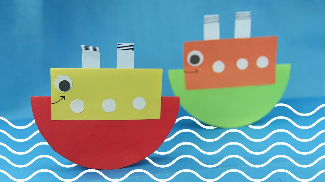 How To Make A Simple Cartoon Boat | Easy Paper Boat Making Tutorial for Beginners