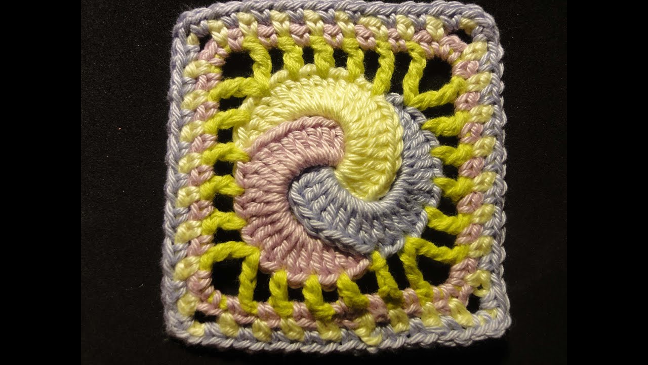 Квадратный мотив с кольцами The square motive with rings Crochet