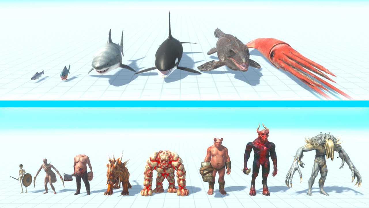 NEW AQUATICS Team vs INFERNALS Team - Animal Revolt Battle Simulator ARBS