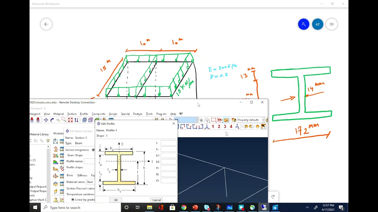 MEGR3225- Modeling a 3D frame in Abaqus using beam elements