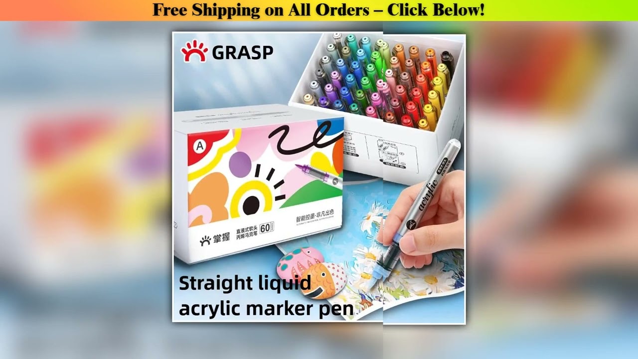 GRASP 120/1 Colors Acrylic Markers Brush Tip Paint Pen for Fabric Rock Painting Stone Ceramic DIY