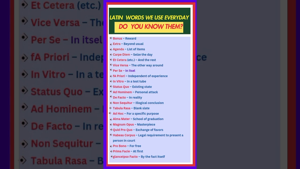 Latin Words We Use Every Day Without Realizing!
