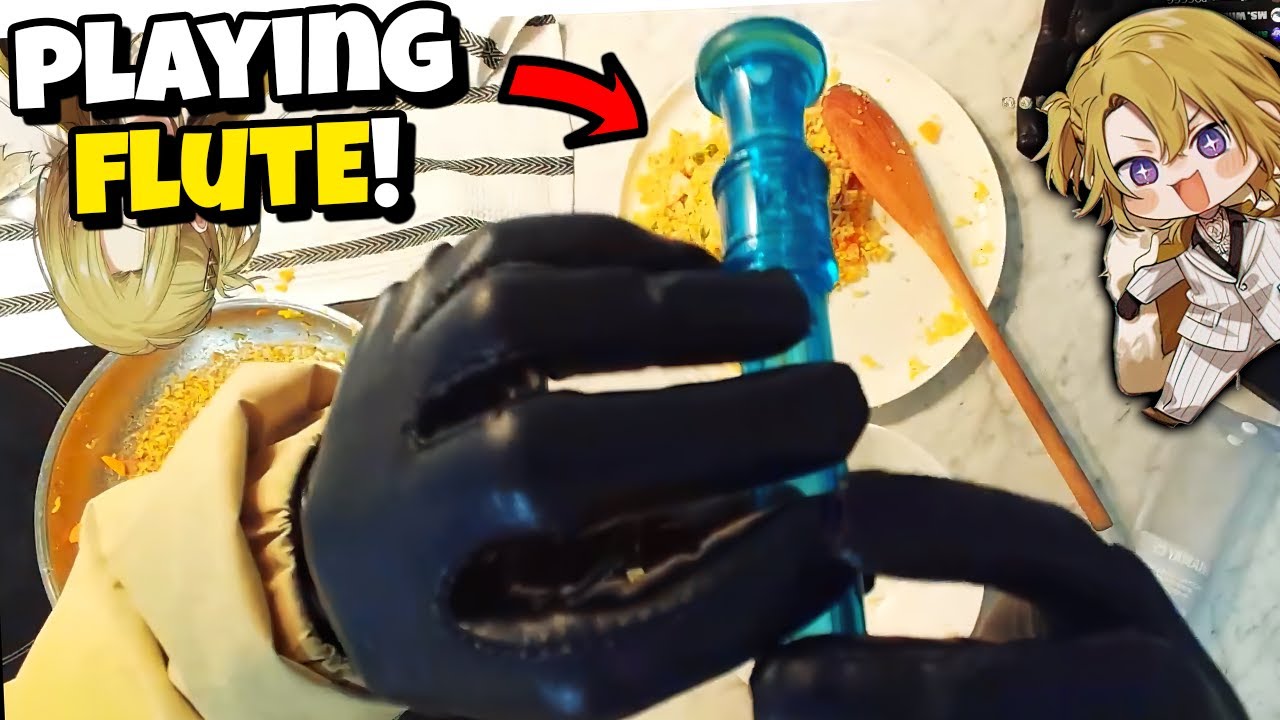 Лука играет на блокфлейте в прямом эфире во время кулинарного стрима!