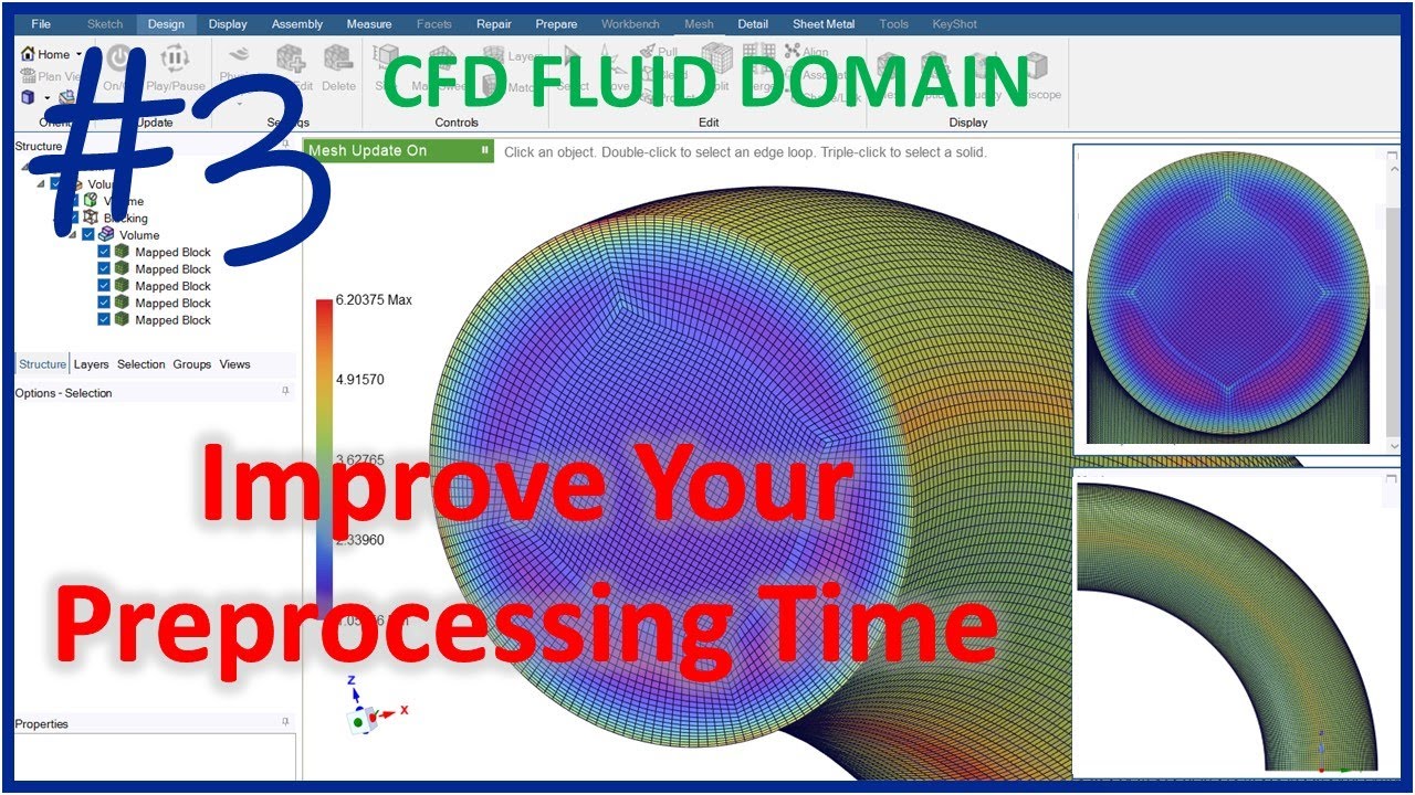 ANSYS SpaceClaim: Meshing | How to generate a high quality mesh for fluid flow through pipe elbow