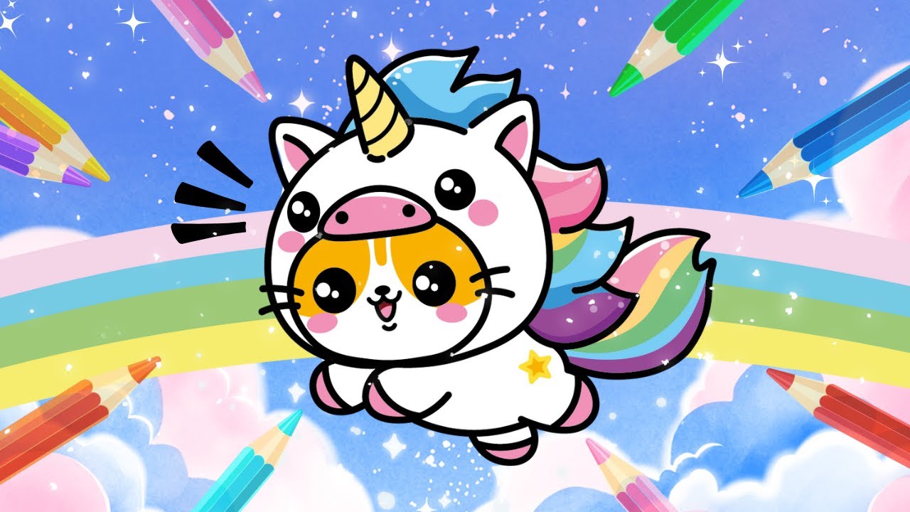 Jak nakreslit roztomilou kočku jako jednorožce 🦄🌈 