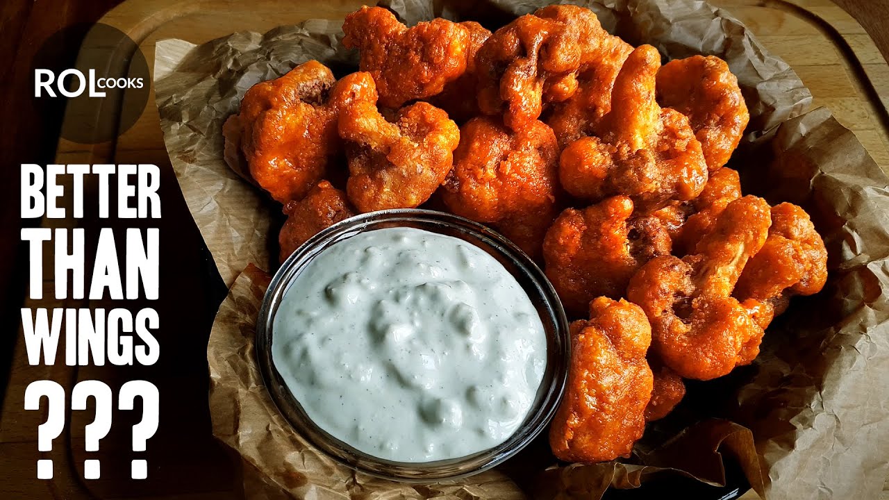 Crispy Buffalo Cauliflower With Blue Cheese Dip