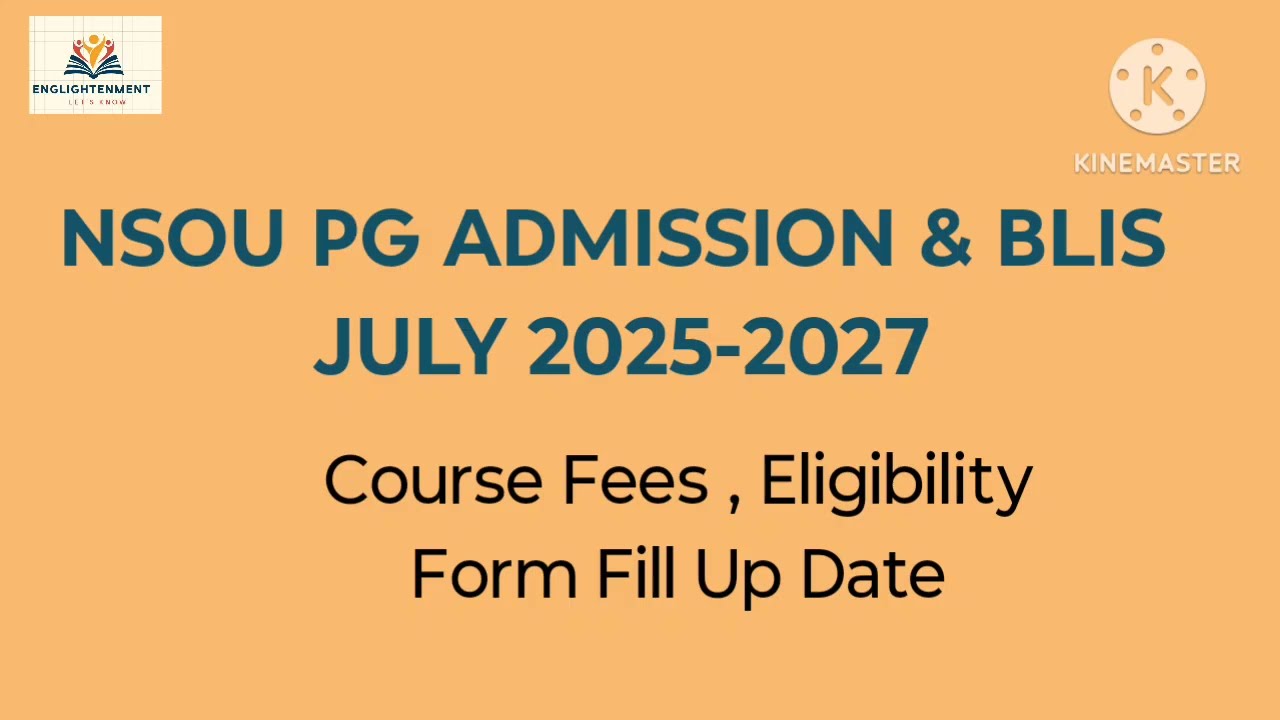 NSOU PG AND BLIS ADMISSION FORM FILL UP