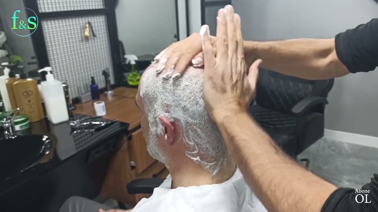 ASMR barber Shop massage | old Man | old manuel shaver