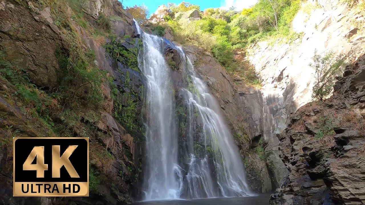 Amazing Waterfall in the Forest. Virtual Hike in Nature, ASMR 4K, Toxa, Silleda, Galicia UHD