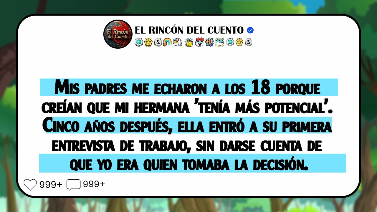 Mis padres me corrieron de la casa a los 18 años porque creían que mi hermana tenía más potencial.