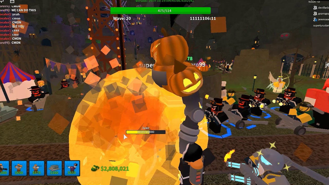 Roblox Tower Defense Simulator Beta Jack O' Bot Boss Battle