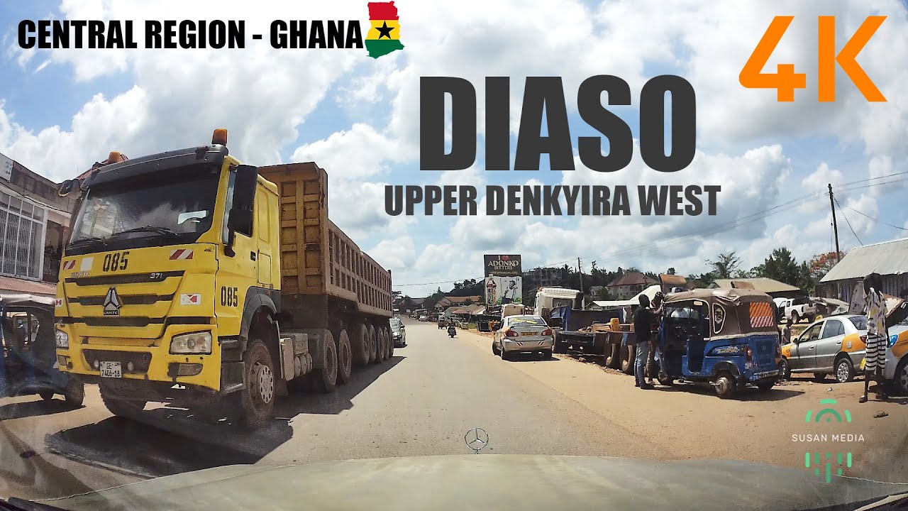 Diaso Road Drive from Mpesiem Amobaka Upper Denkyira West Central Region Ghana 4K