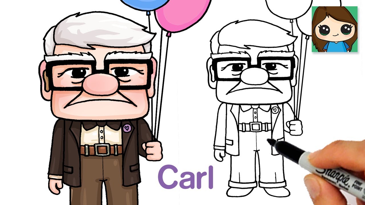How to Draw Carl Fredricksen 🎈Pixar's Up & Dug Days