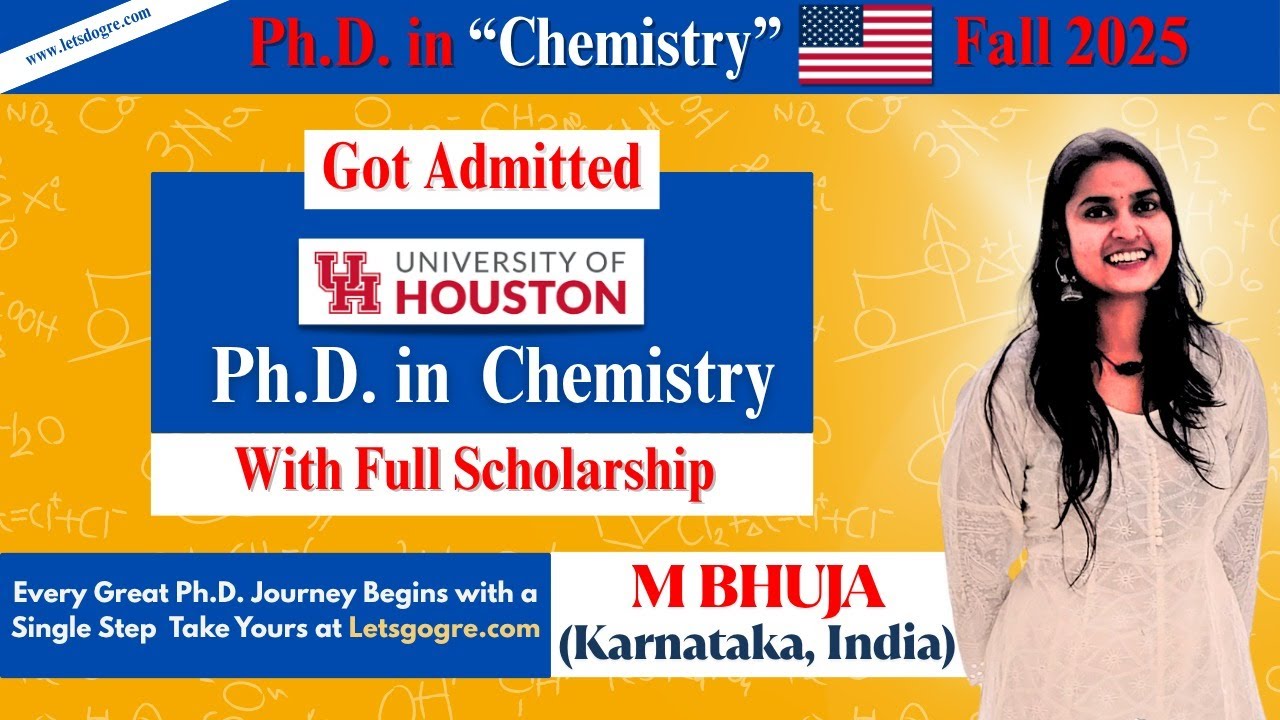 Houston | PhD in Chemistry | Full Scholarship at University of Houston | VISA Approved|