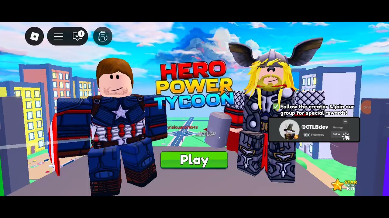 Hero power tycoon with my brother and me 😎