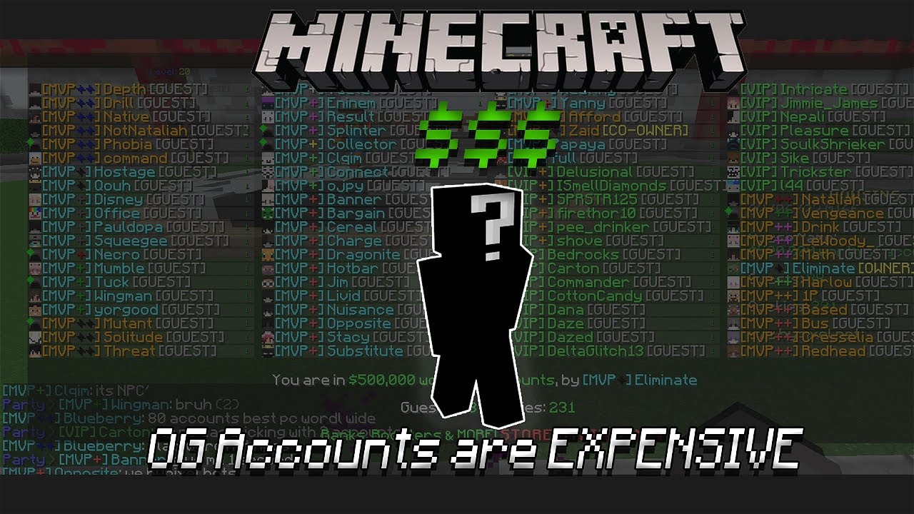 OG Minecraft Accounts are worth WAY more $$$ now