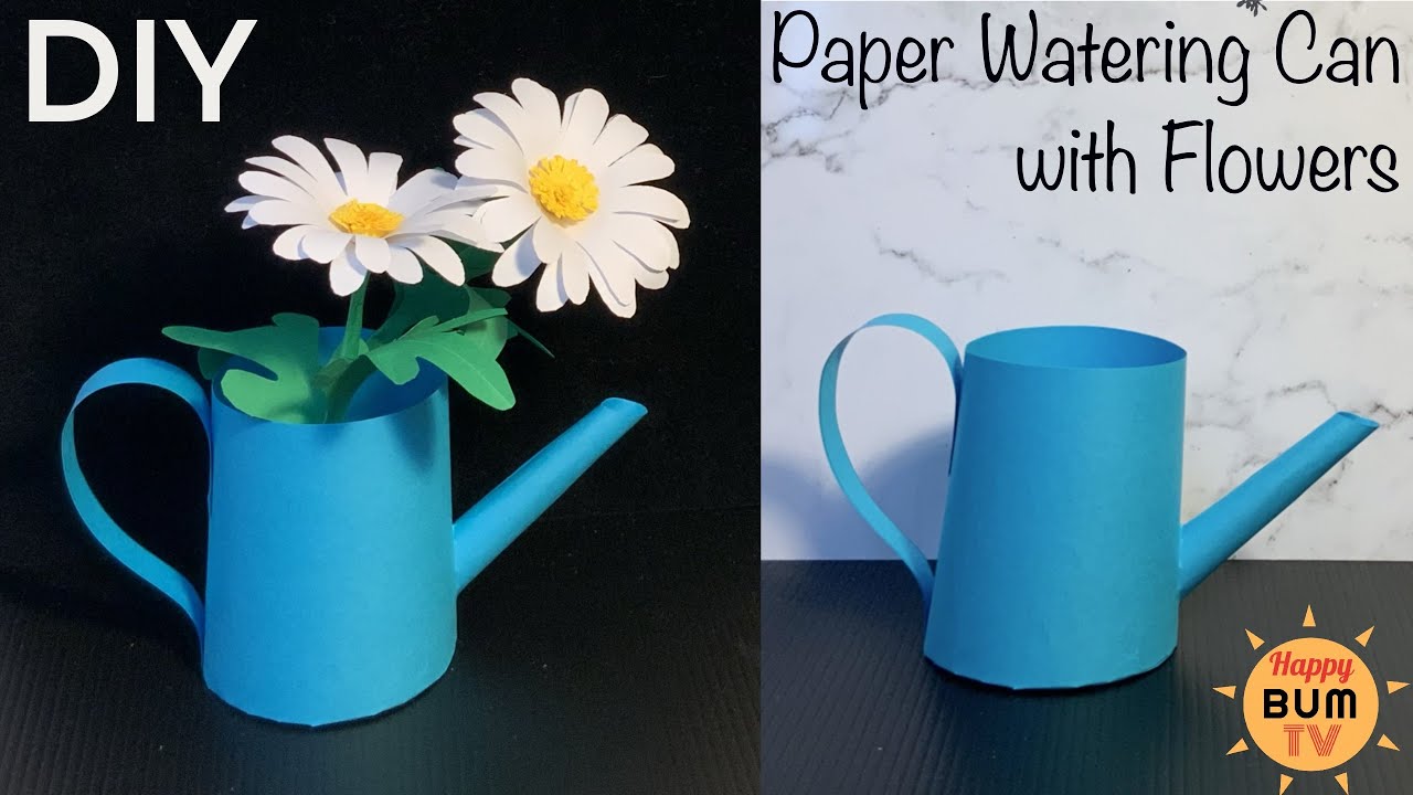 HOME DECOR IDEAS I PAPER FLOWERS IN WATERING CAN I DIY GIFT IDEAS I PAPER CRAFT TUTORIAL