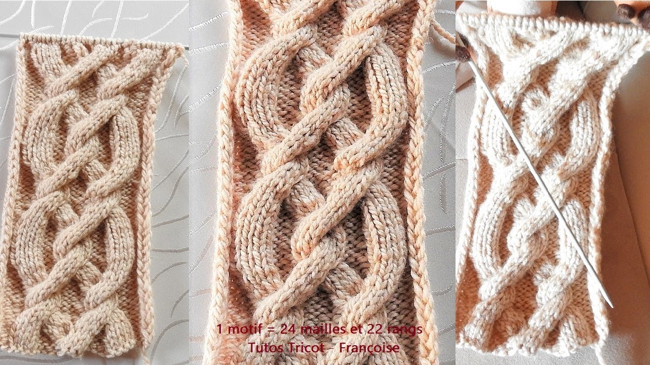 Tuto Tricot Torsade entrelacée double | Tricoter un point Irlandais fantaisie