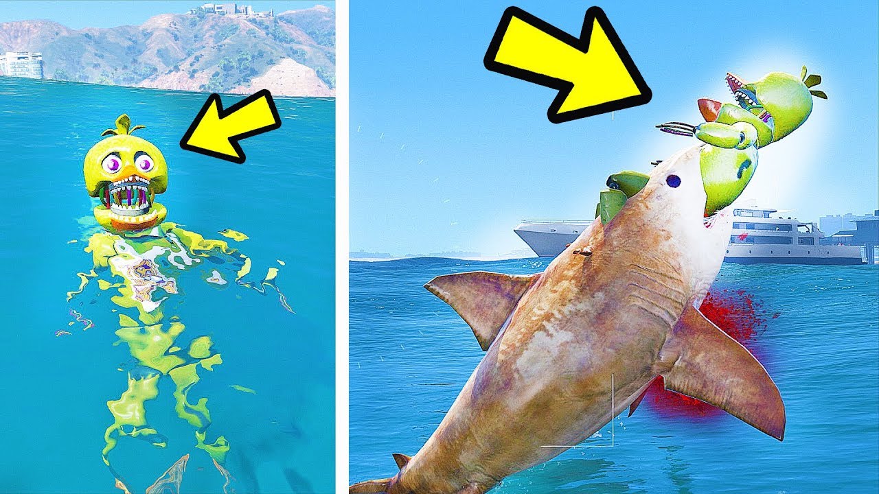 ANIMATRONICS Shark Simulator! R.I.P WITHERED CHICA? | GTA V Five Nights at Freddy's