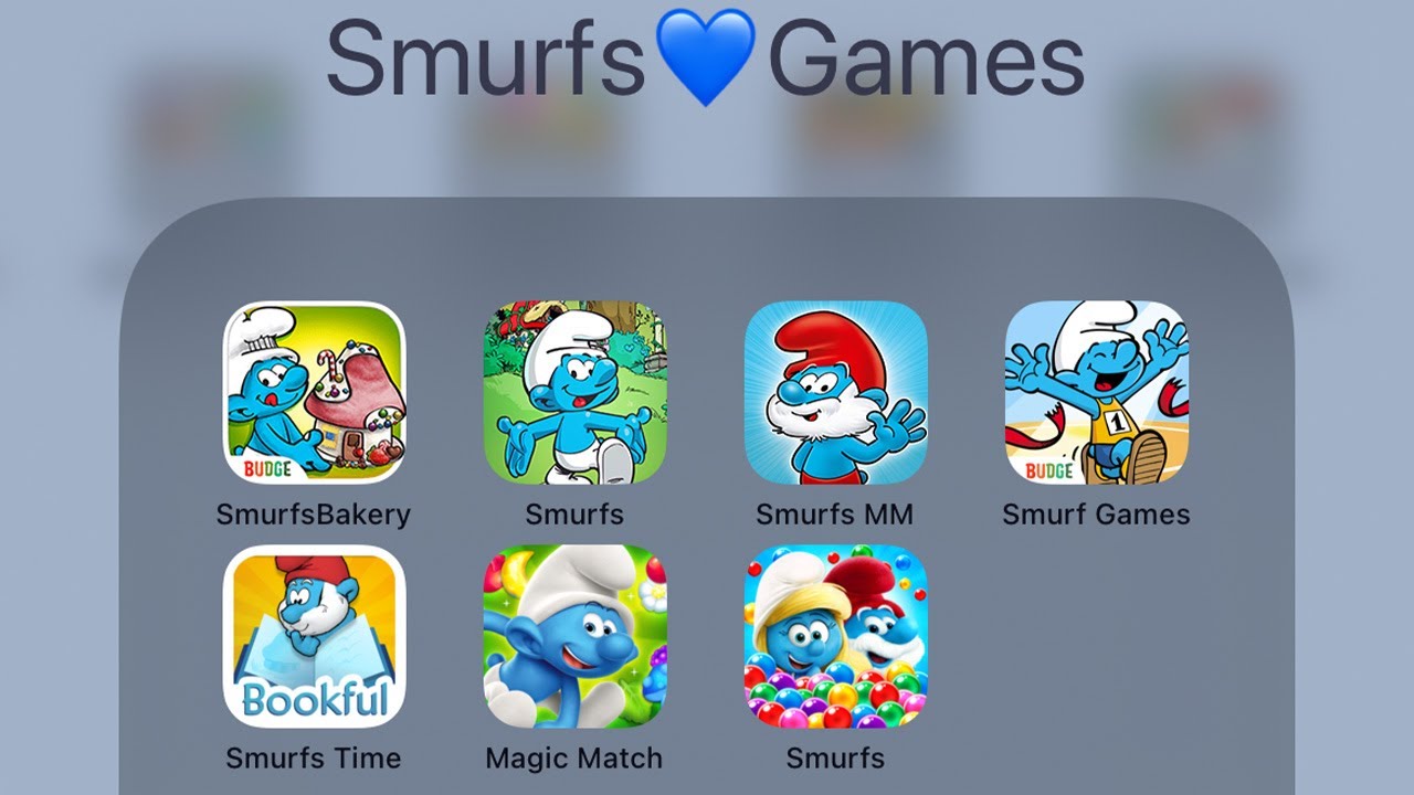 The Smurfs Bakery,The Smurfs Village,The Smurfs and the Magical Meadow,Magic Match,Bubble Story