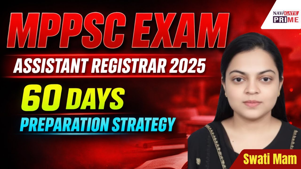 MPPSC Assistant Registrar2025| 60 DAYS PREPARATION STRATEGY #MPPSCAR #ASSISTANTREGISTRAR