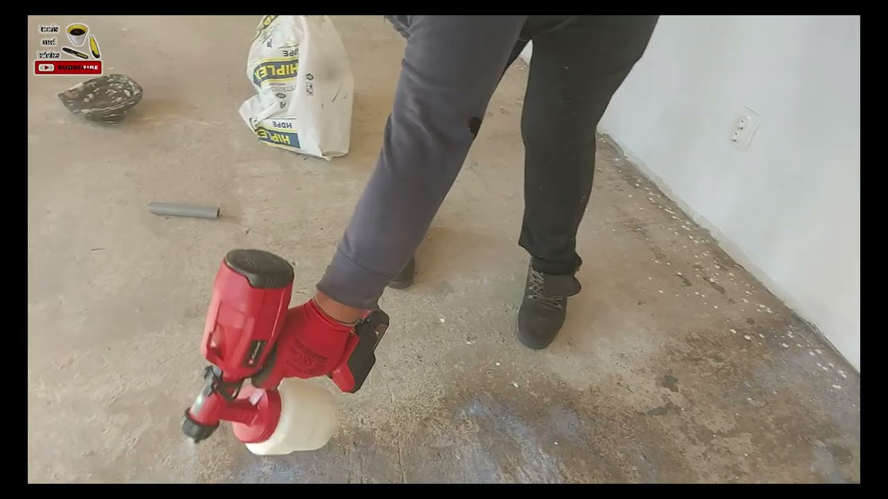 Einhell TC-SY 18/60 Li  test on a battery, applying primer