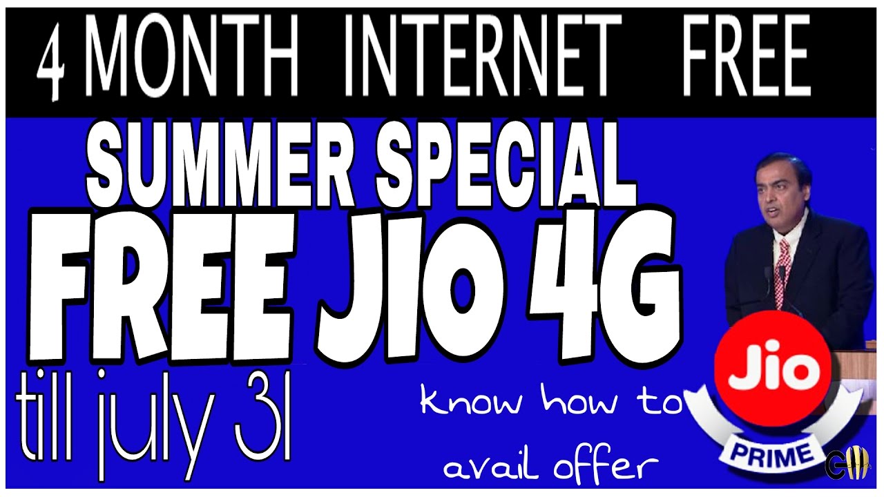 JIO PRIME SUMMER SURPRISE OFFER Launched | Free Unlimited 4G Data for 3 Months Till JULY 2017