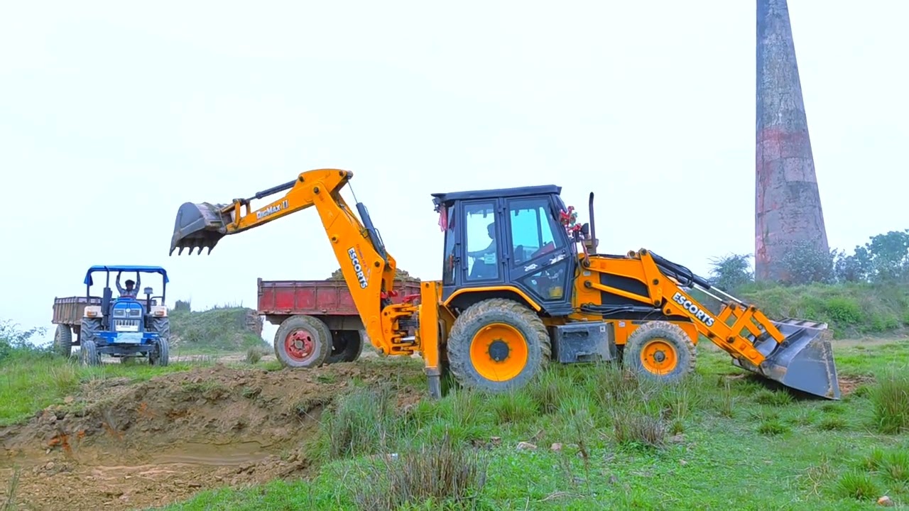 😎Jcb Tractor Tipper Truck Working Video | ESCORTS Backhoe | Mahindra Arjun Swaraj 744 | #chandanjcb 