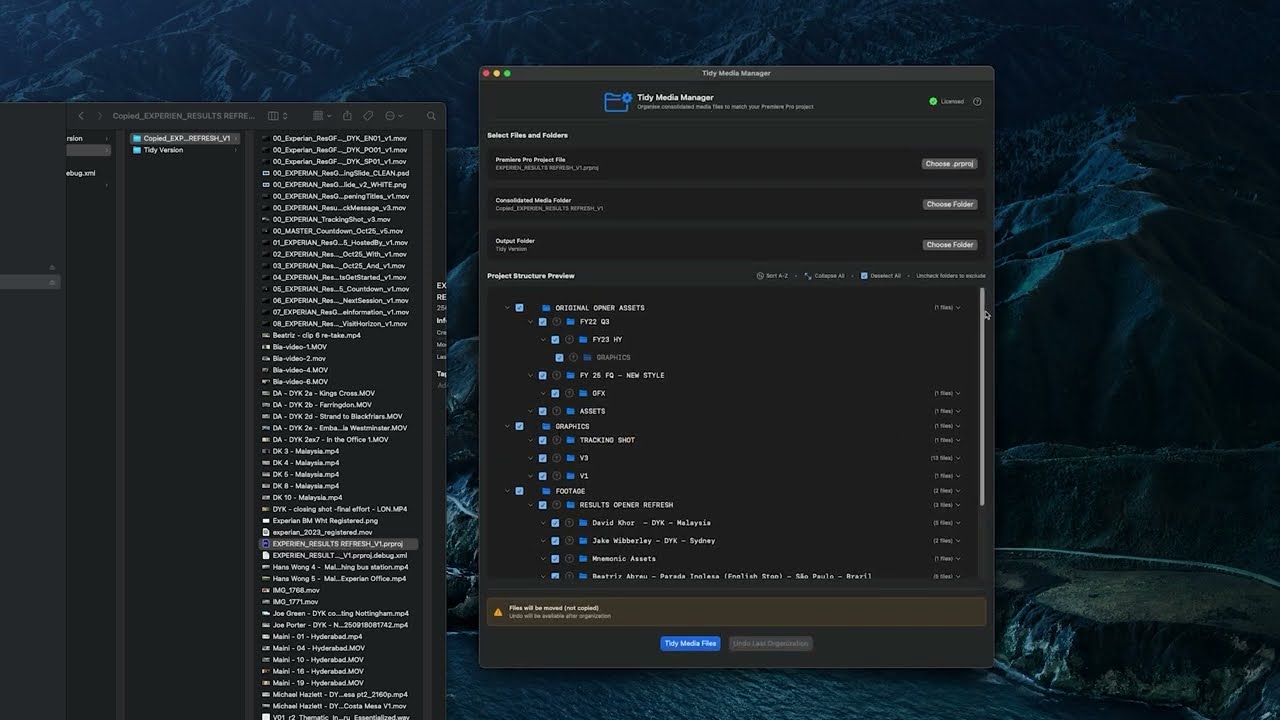 Automatically organize consolidated projects from Premiere Pro - Tidy Media Manager