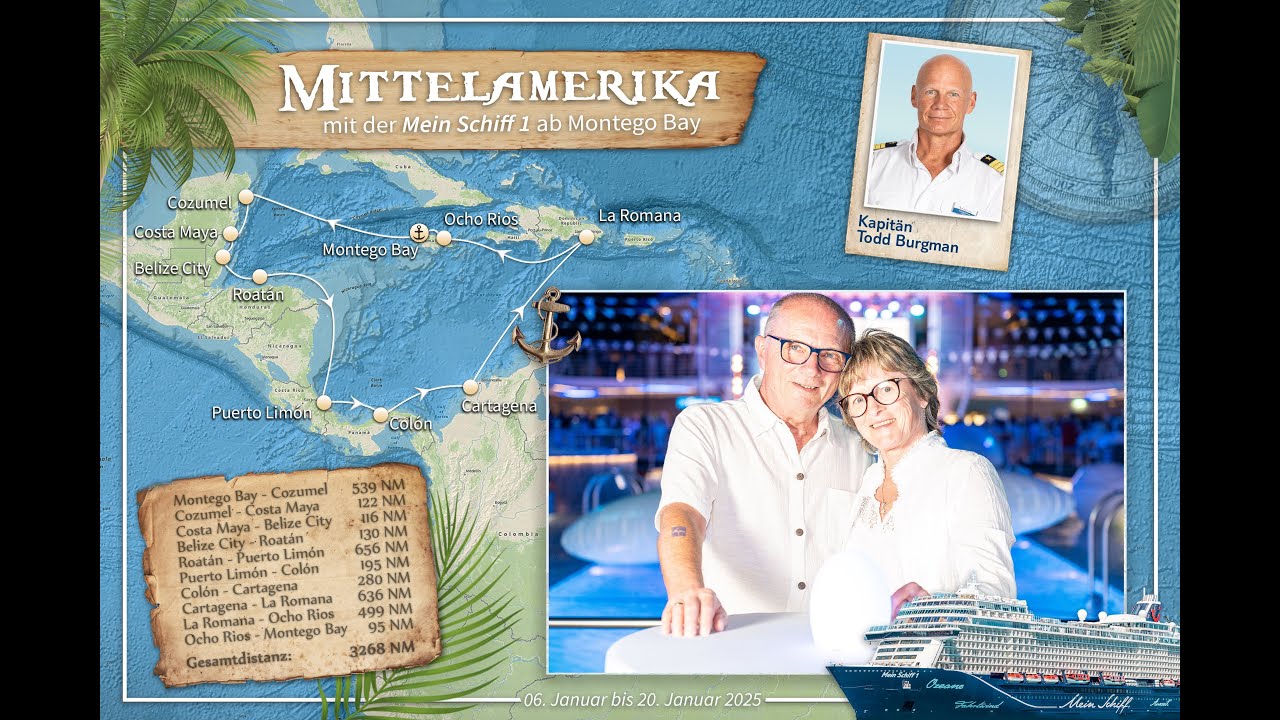 6  Mein Schiff 1 Mittelamerika Seetage, Baden auf der Isla Catalina, Wasserspiele inOcho Rios und Au
