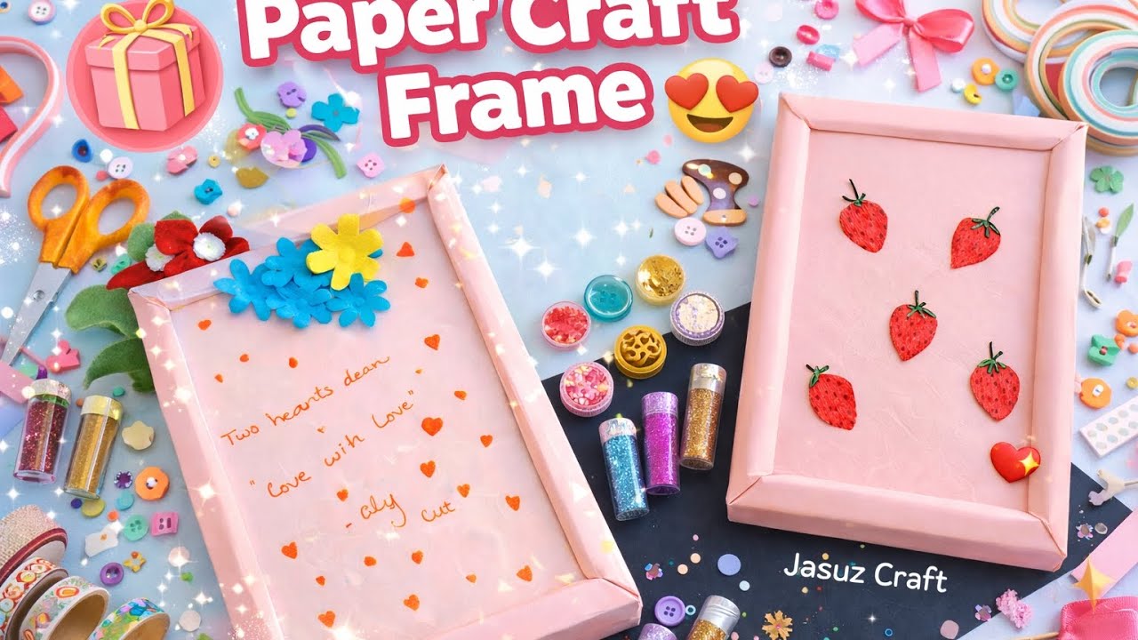 Low Budget Home Decor ✨ | Paper Photo Frame DIYKids & Beginners Try This 😍 | Easy Paper Frame Craft