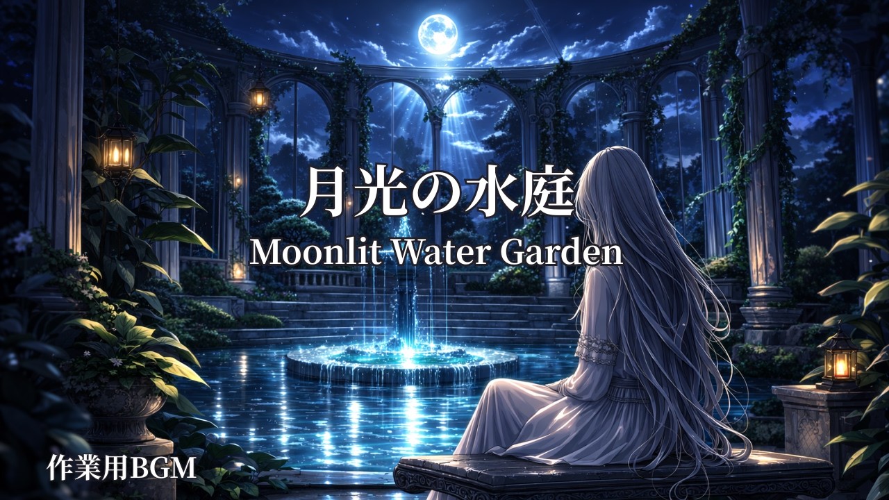 【作業用BGM】月光の水庭 | Moonlit Water Garden | Calm Fantasy Ambience