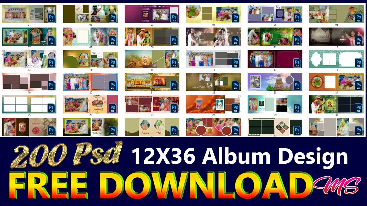 200+ Free Wedding Album PSD |12x36 Album design free download wedding psd design