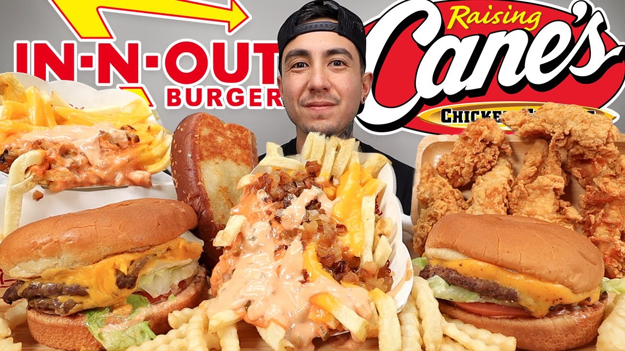 MUKBANG EATING IN N OUT Animal Style Fries, Double Cheese Burger, Raising Canes Chicken Tenders