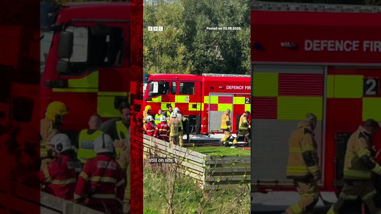 At the scene of RAF jet crashes in Anglesey. #RAF #Anglesey #Wales #PlaneCrash #BBCNews