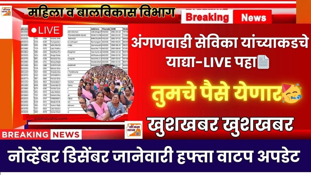 लाडकी बहिण अंगणवाडी सेविका यांच्याकडचे याद्या-LIVE पहा📄 Ladki Bahin Offline EKYC Kashi Karaych LIST