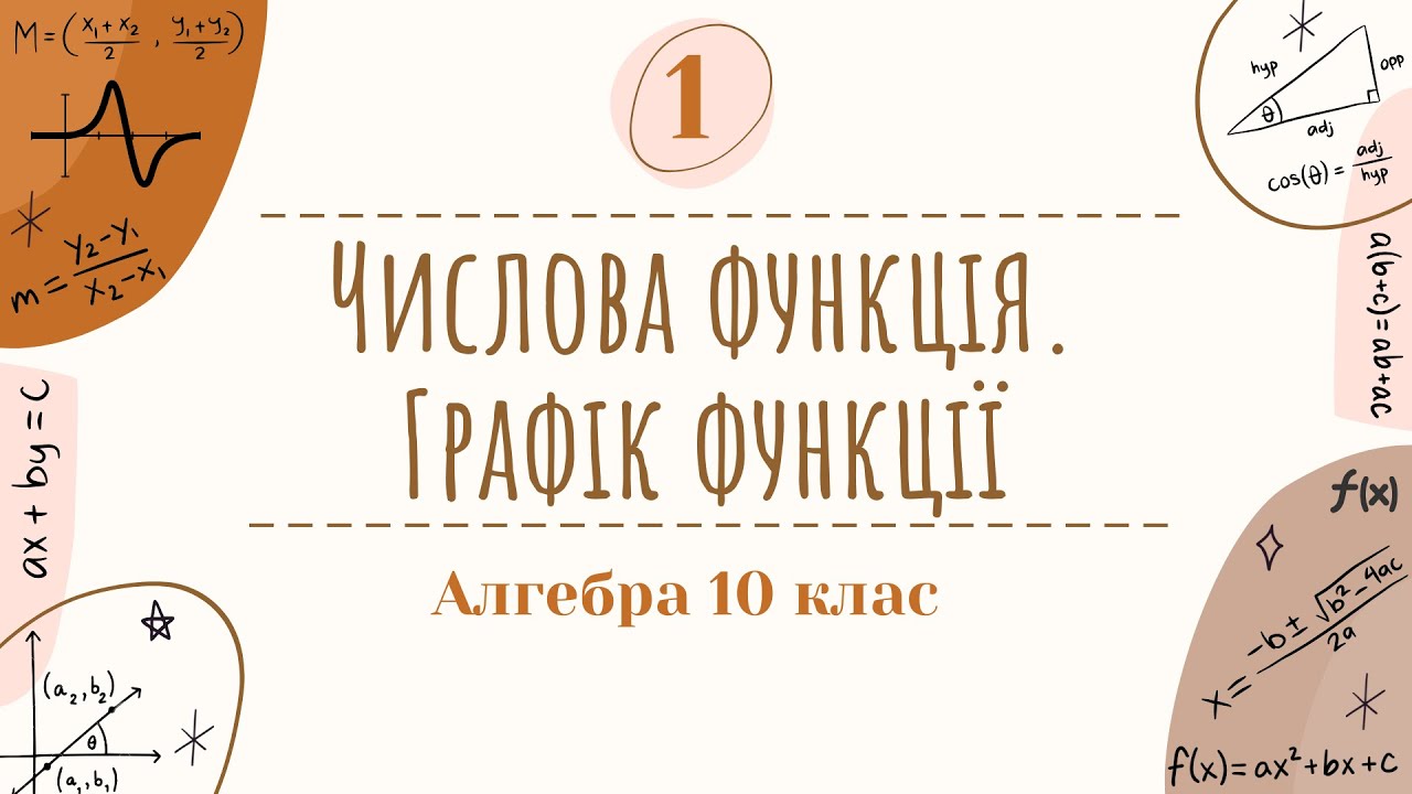 1) Числова функція. Графік функції (10 клас Алгебра)