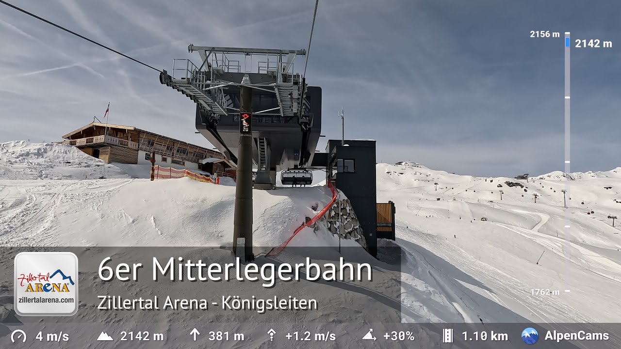 Mitterlegerbahn Ski Lift Full Ride 🚡 Zillertal Arena | Built by Doppelmayr in 2023