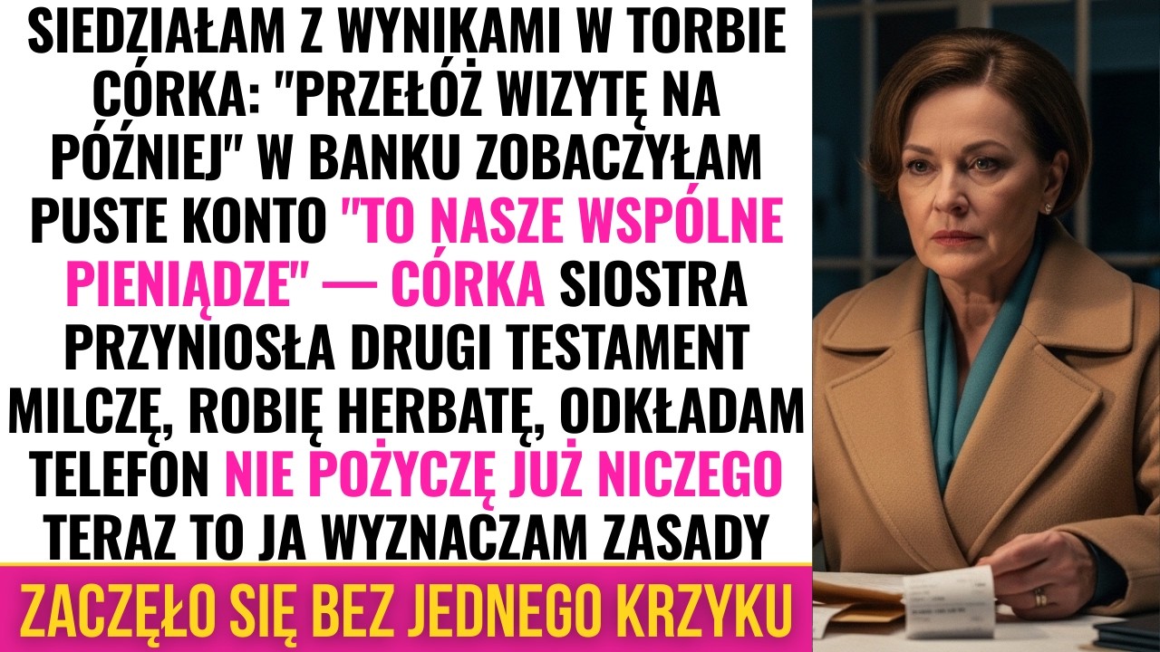 Myślałam, że chodzi o rodzinę… ale gdy zobaczyłam konto i testament, już nic nie brzmiało tak samo…